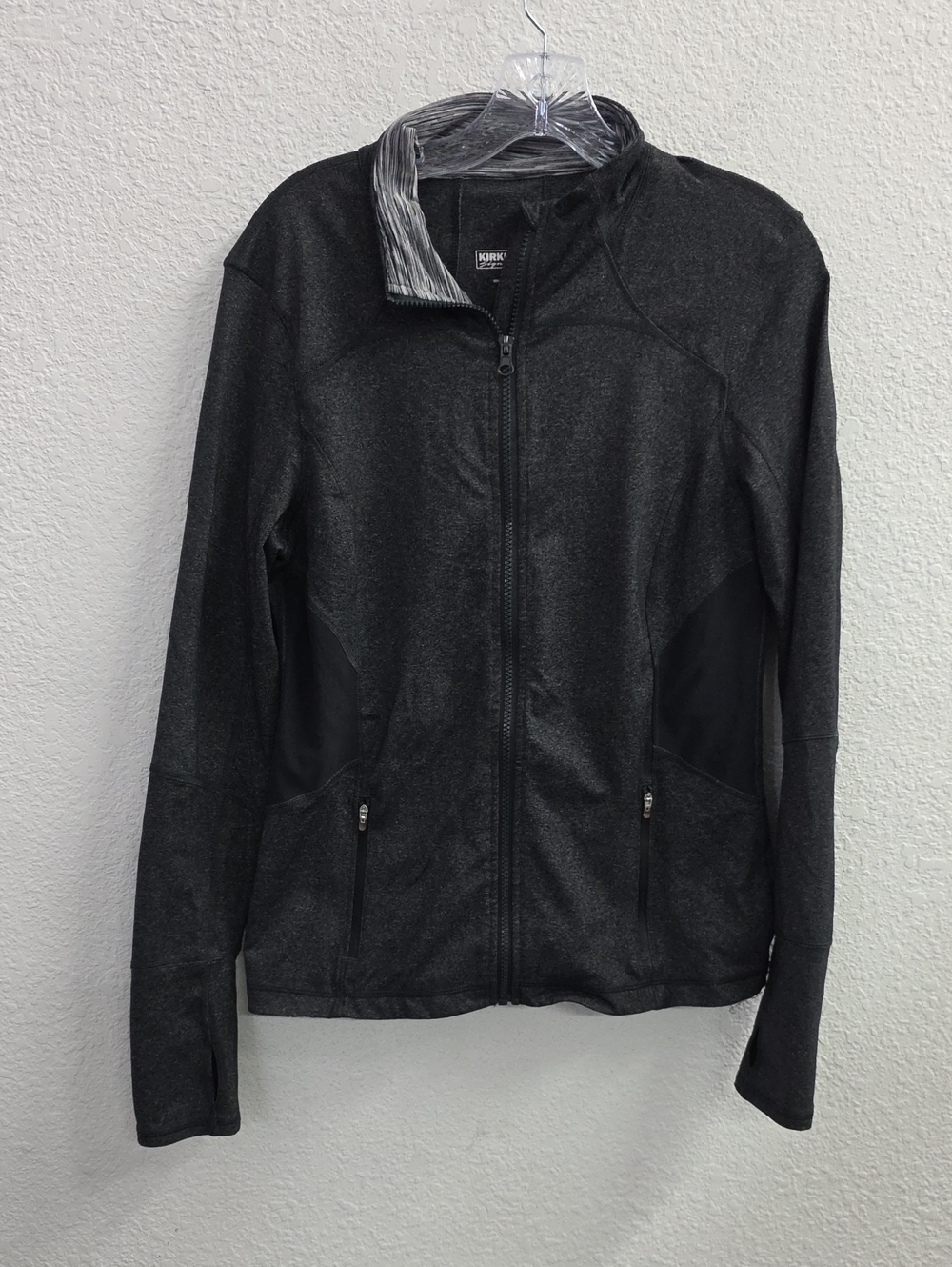 Kirkland Signature Performance Zip Front Athletic Jacket Charcoal Gray Medium